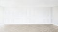 Minimal empty room with white patterned wall