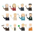 12 famous scientist icon vector set Royalty Free Stock Photo