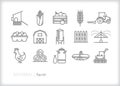 Farm icons of growing crops or raising livestock for consumption Royalty Free Stock Photo