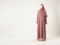 Minimal Fashion Catalog Mockup of Hijab and Gamis Set with Large Copy Space Royalty Free Stock Photo