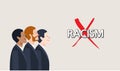 Minimal flat character of racism concept illustrations