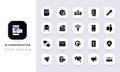 Minimal flat communication icon pack Royalty Free Stock Photo