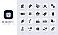 Minimal flat computer icon pack Royalty Free Stock Photo