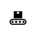 Simple Flat Style Conveyor Belt Box Automated Process Icon Royalty Free Stock Photo