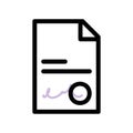 A minimal flat design icon with a modern look signed document Royalty Free Stock Photo