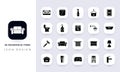 Minimal flat household itmes icon pack Royalty Free Stock Photo