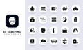 Minimal flat sleeping icon pack Royalty Free Stock Photo