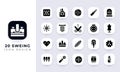 Minimal flat sweing icon pack Royalty Free Stock Photo