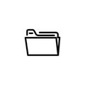 Minimal Folder Icon Outline Vector for File Storage and Data Management Royalty Free Stock Photo