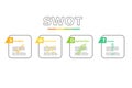 four colorful elements with text inside . Concept of SWOT analysis template or strategic planning technique. Infographic