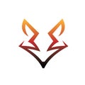 Minimal Fox Head Logo Vector Design Icon Royalty Free Stock Photo