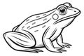 Minimal Frog Outline Set. Frog Silhouette Artwork Royalty Free Stock Photo