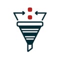 Data filtering funnel icon representing conversion process analytics optimization and information sorting Royalty Free Stock Photo