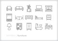 Furniture icons from a typical family home