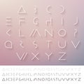 Minimal futuristic font. Typeface. Alphabet set. Elegant light letters.