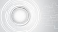 Minimal futuristic technology background with a clean circular interface, abstract digital rings, and thin circuit lines, ideal Royalty Free Stock Photo