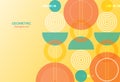 Minimal geometric abstract on gradient background. Design elements with circles and semi-circle shapes. Royalty Free Stock Photo