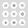 Minimal geometric icons set - abstract line icons