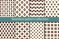 Minimal geometric seamless pattern collection. Geo background set. Triangle, star, square, diamond, arrow print bundle