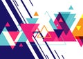 Minimal geometric triangle graphic design layout, abstract polygon background