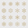 Minimal golden snowflakes set