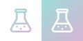 Minimal gradient conical flask icon. Back to school. Vector illustration, flat design