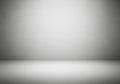 Minimal gray studio background with smooth gradient and floor reflection Royalty Free Stock Photo