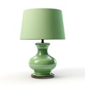Minimal Green Ceramic Lamp With Vibrant Colorism And Luminous Shadowing