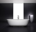 Minimal grey bathroom with jacuzzi bathtub Royalty Free Stock Photo
