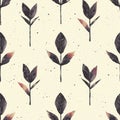 Minimal hand drawn floral pattern in soft colors on light background Royalty Free Stock Photo
