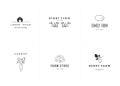 Minimal hand drawn objects. Vector farm logo templates set. Royalty Free Stock Photo