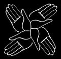 Minimal hands together symbol vector