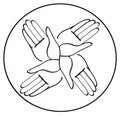 Minimal hands together symbol vector