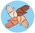 Minimal hands together symbol vector