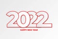 minimal happy new year 2022 background with line numbers vector illustration