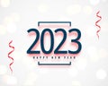 minimal happy new year 2023 invitation flyer with confetti vector design