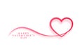 minimal happy valentines day lovely card with pink heart design