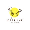 Minimal head deer line modern logo design Royalty Free Stock Photo