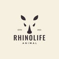 Minimal head rhino horn logo design vector graphic symbol icon illustration creative idea