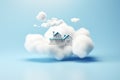 Home floating on clouds clear style Royalty Free Stock Photo