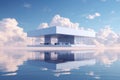 Home floating on clouds clear style Royalty Free Stock Photo