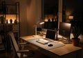 Minimal Home Office Workspace With Desk And Computer Royalty Free Stock Photo