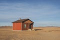 Minimal house in a desert Royalty Free Stock Photo