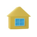Minimal house symbol 3D render. Real estate, mortgage, loan concept. 3d vector icon. Buy house, home icon UI interface