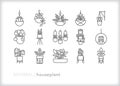 Houseplant icon set of plants for an indoor garden Royalty Free Stock Photo