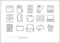 Organize icon set of ways to file and store data Royalty Free Stock Photo