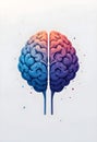 Minimal Human Brain Illustration Representing Logic Creativity And Cognitive Balance Concept Royalty Free Stock Photo
