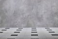 Minimal Industrial Concrete Wall With A Checkered Tile Floor Pattern For Studio Background Texture. Royalty Free Stock Photo