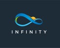 Minimal infinity nature logo template - vector illustration