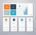 Minimal infographic flat business ui elements vect